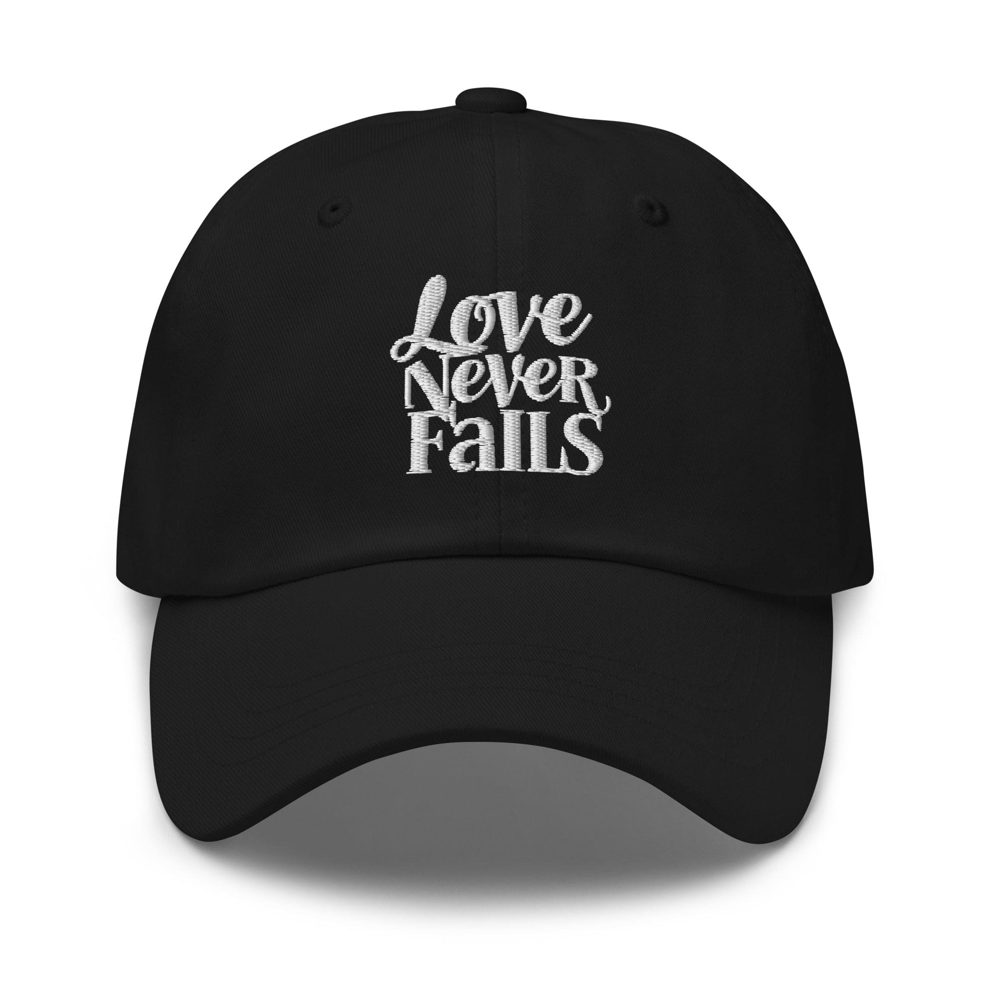 Embroidered Baseball Cap - Adjustable - Love Never Fails - Smile, Earn, Grow