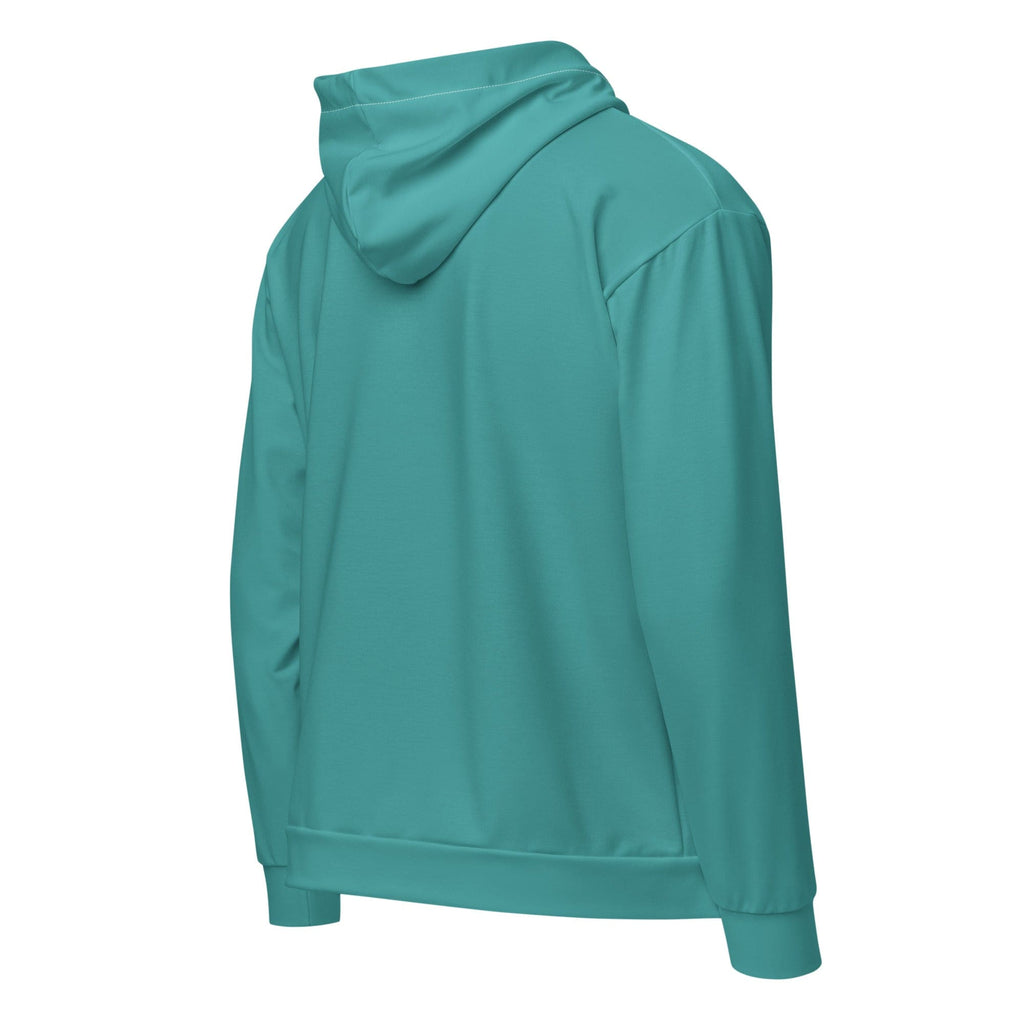 Mens Full Zip Graphic Hoodie - Teal Green