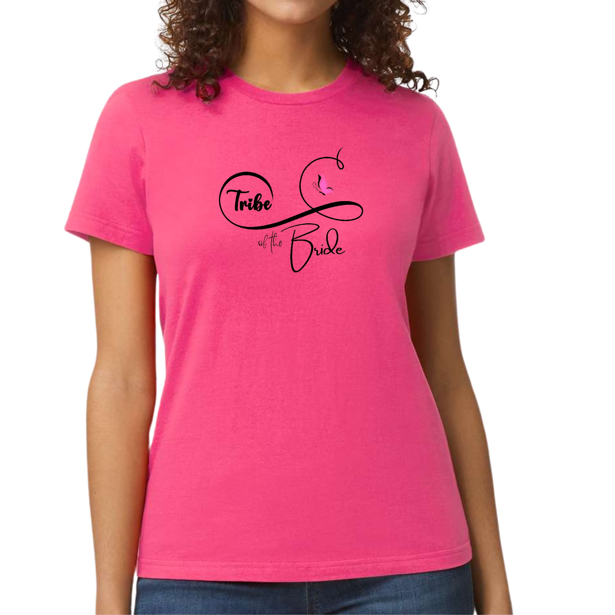 Womens Graphic T-shirt Tribe of the Bride - Wedding Bridal Butterfly