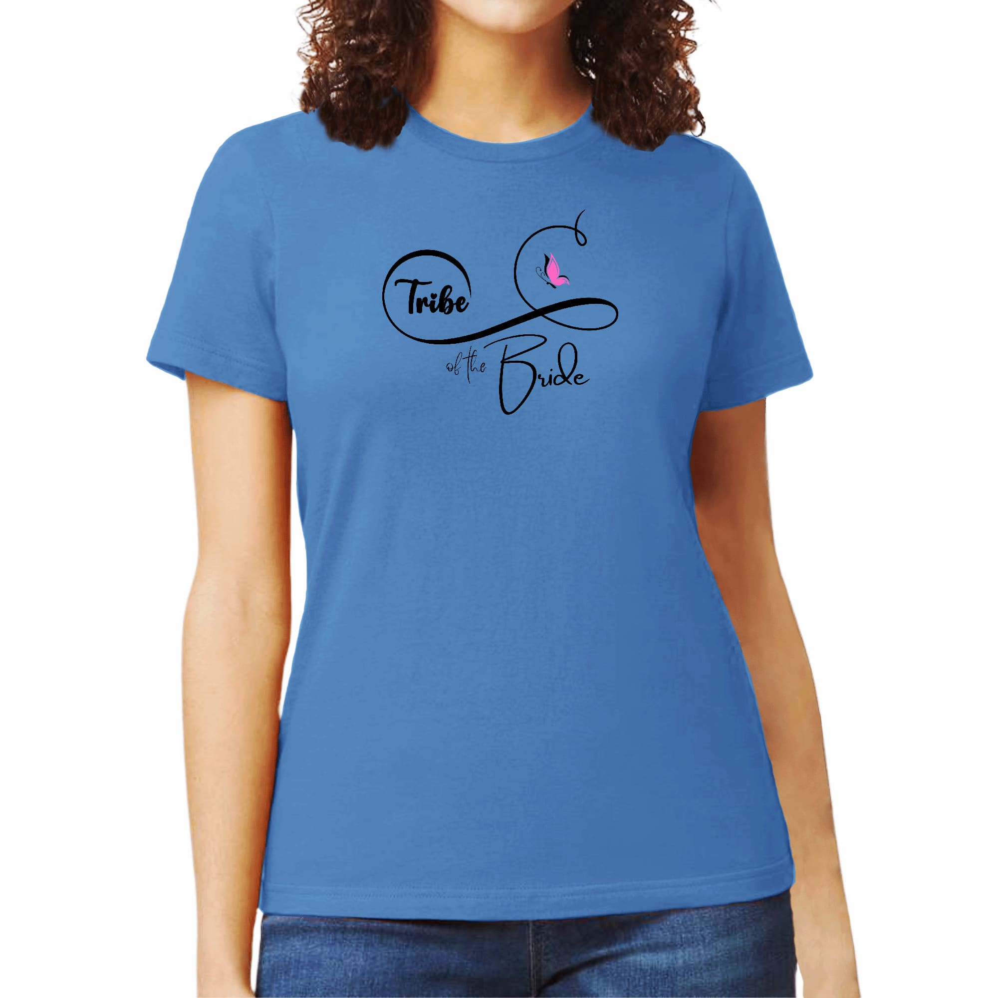 Womens Graphic T-shirt Tribe of the Bride - Wedding Bridal Butterfly