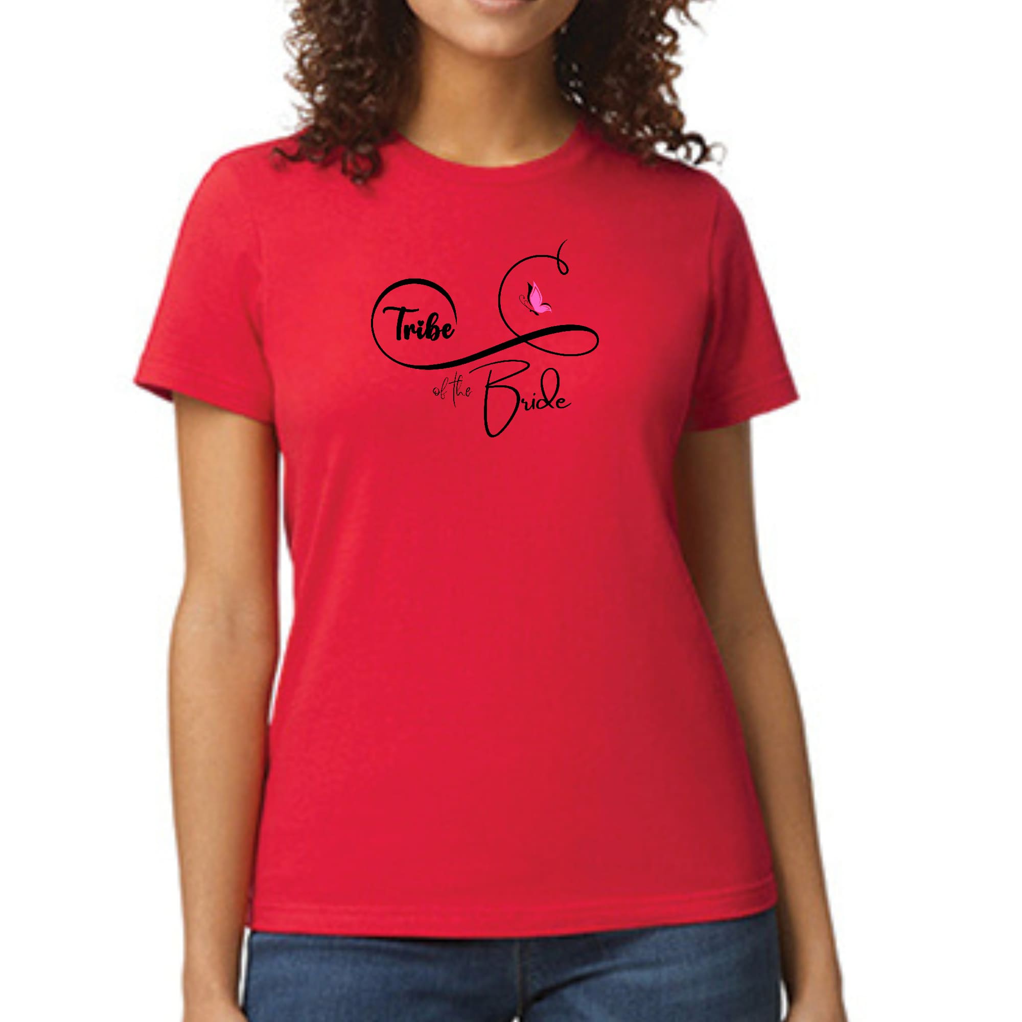 Womens Graphic T-shirt Tribe of the Bride - Wedding Bridal Butterfly