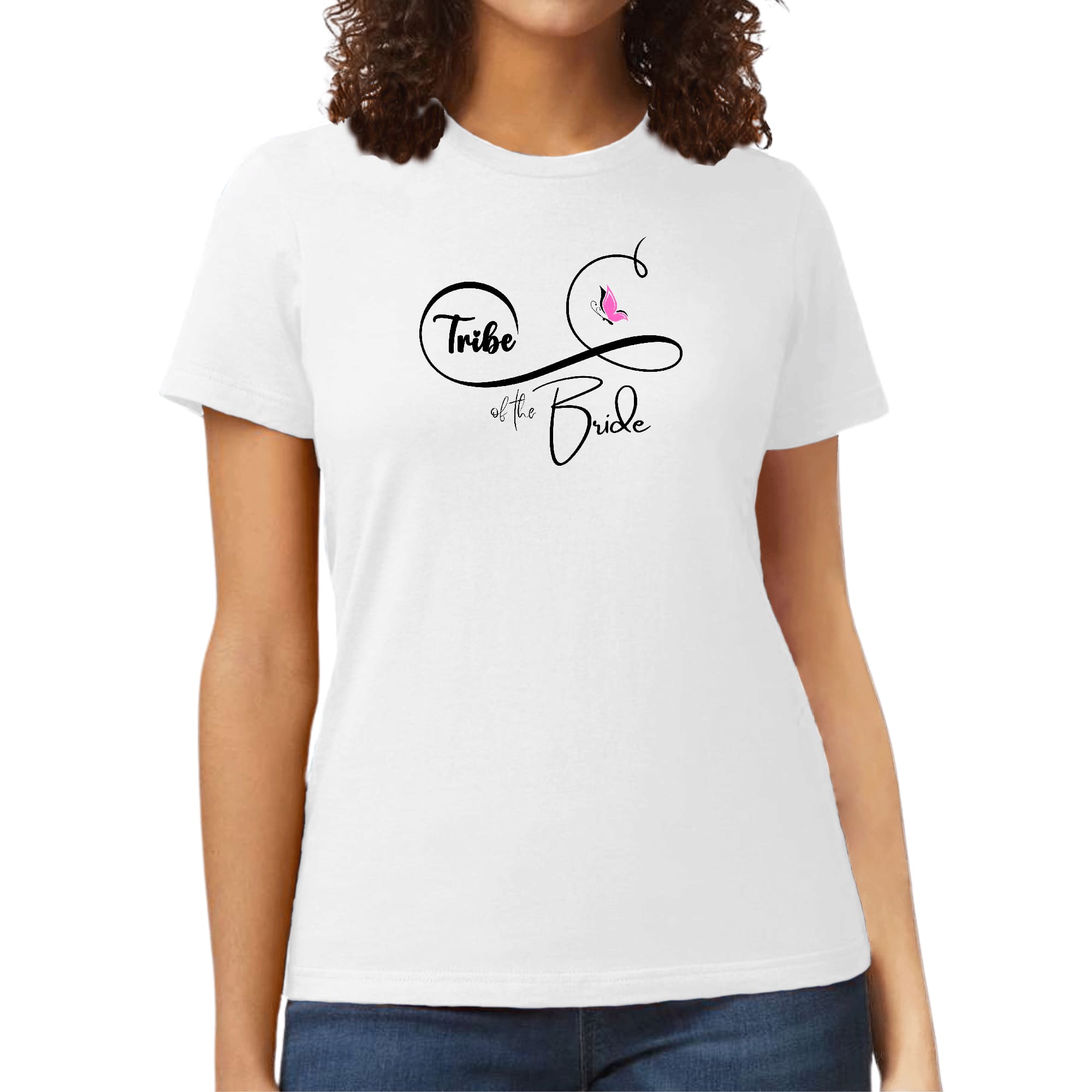 Womens Graphic T-shirt Tribe of the Bride - Wedding Bridal Butterfly